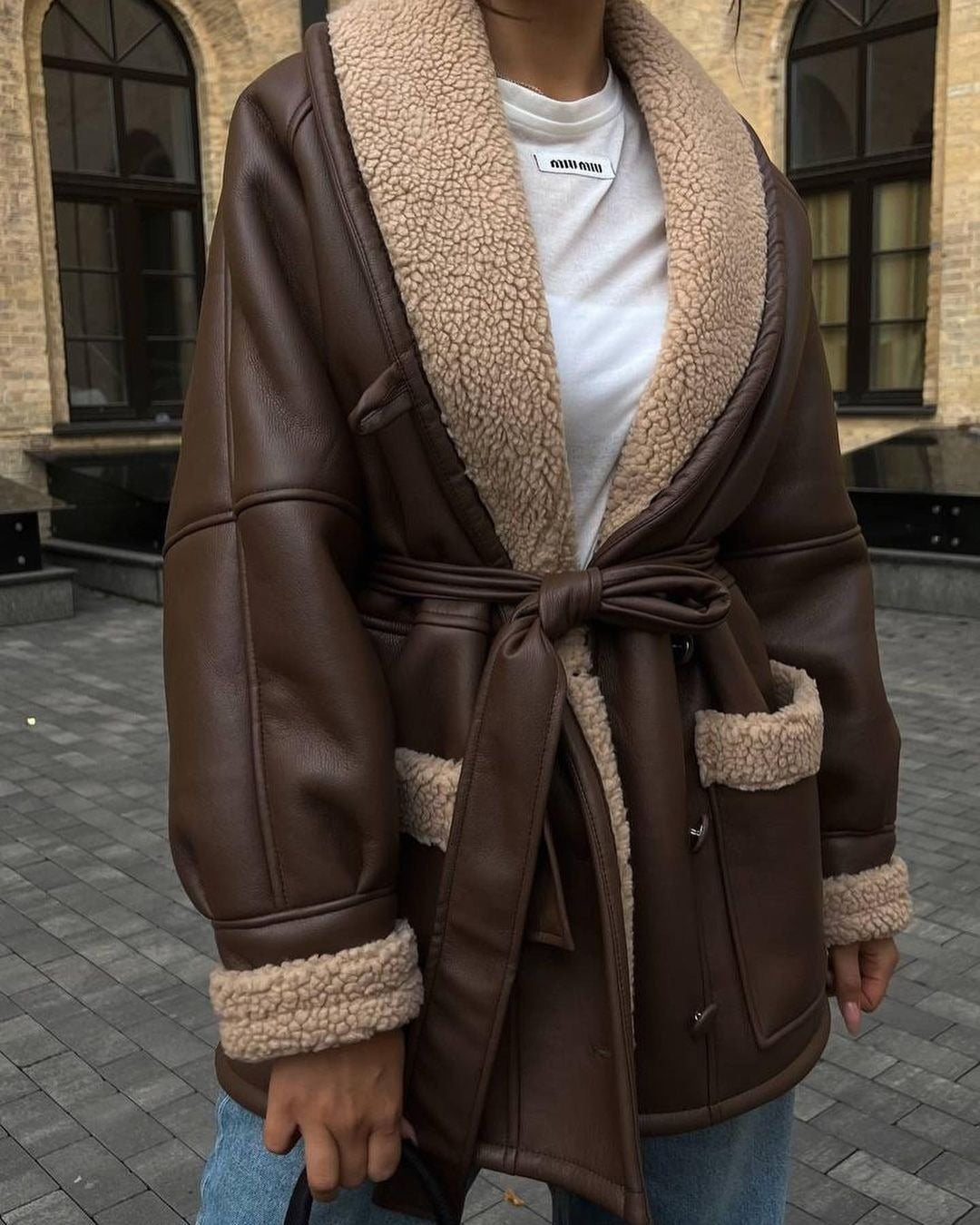 Fur Splicing Coat Women