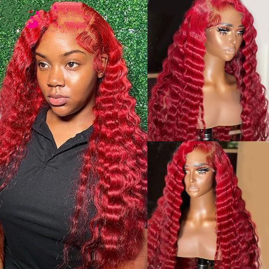 Fire Red Wavy Wig